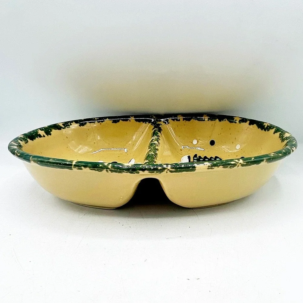 Country Snowman Stoneware Divided‎ Dish by LTD Commodities, Inc